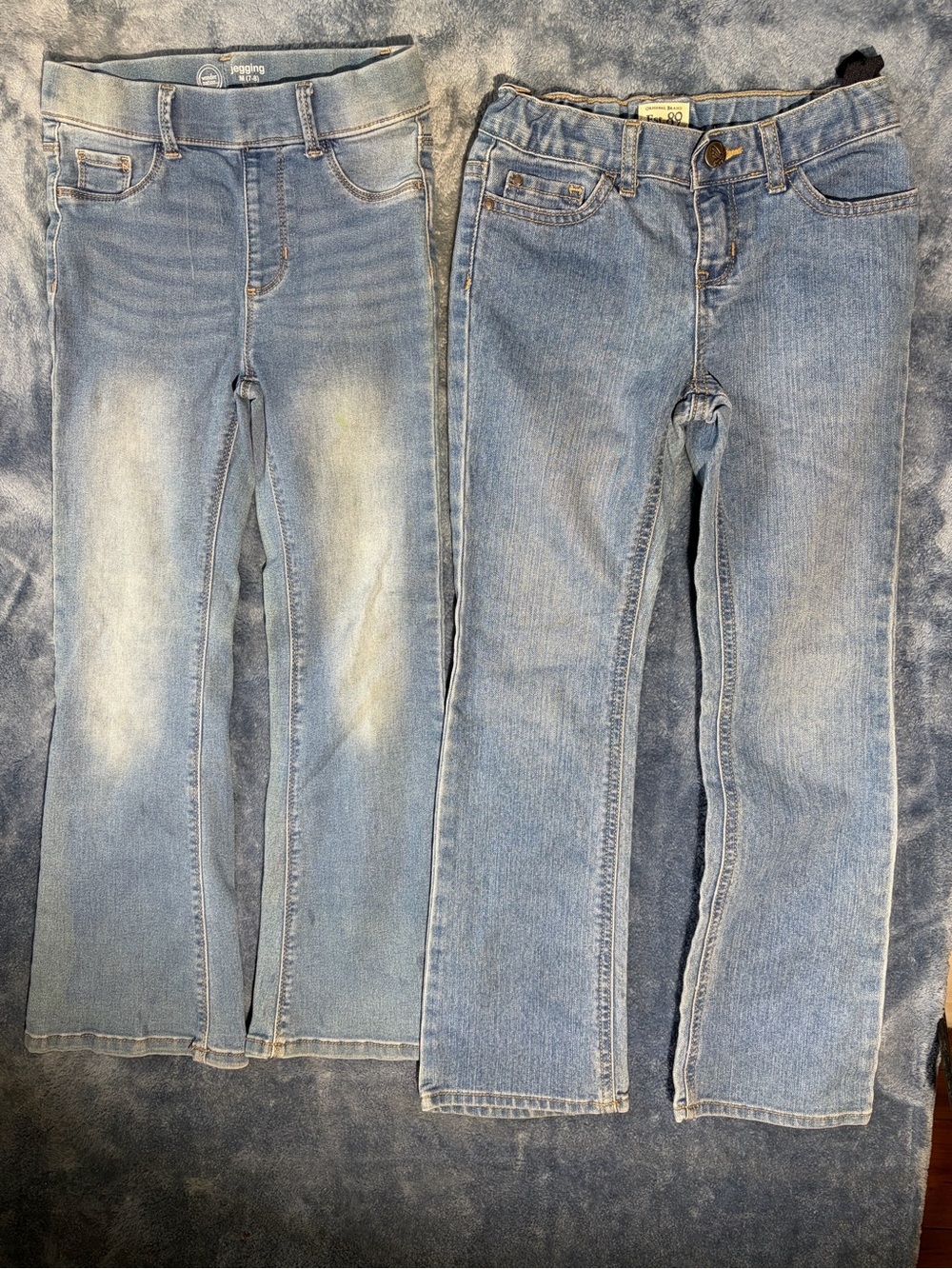 Light Blue Stretch flare leg Jeggings and boot cut jeans.